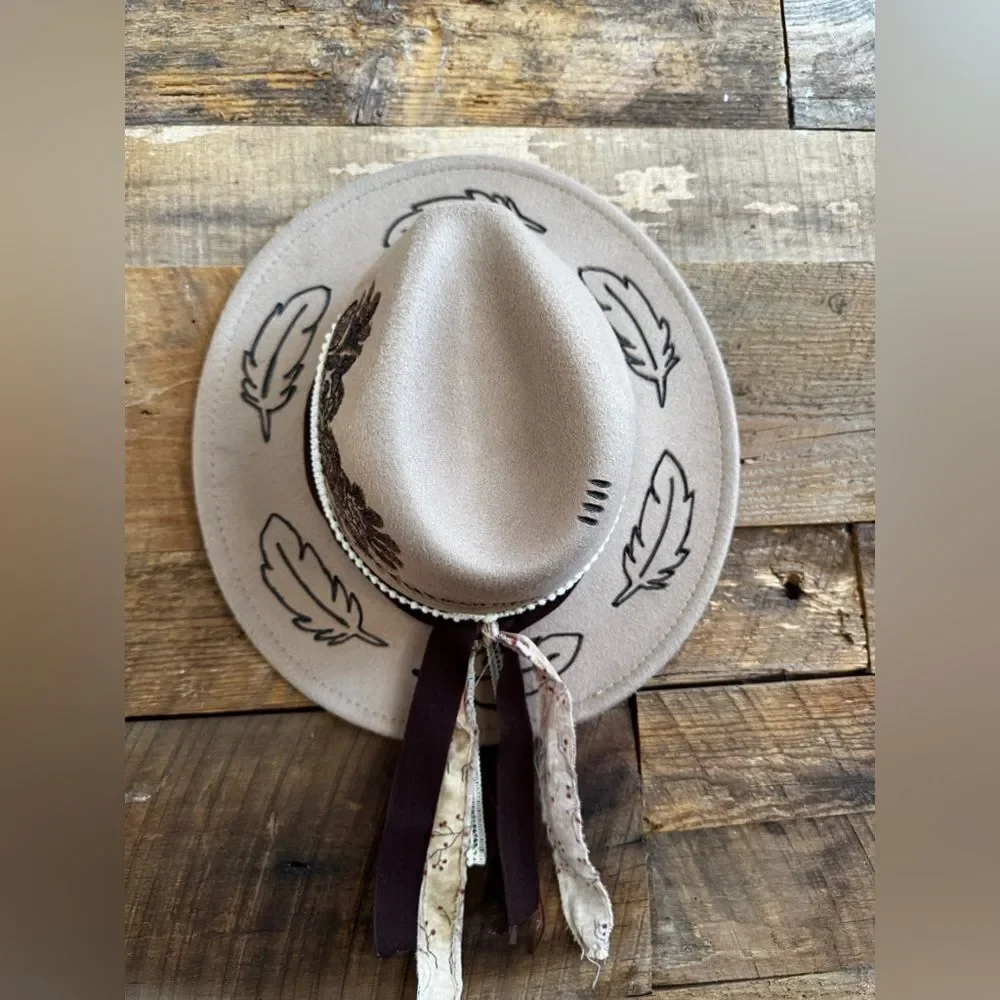 🔥HOMEMADE One-of-a-Kind Handmade Pyrography Hat – Western Chic Vibes 🔥 - Picture 6 of 11